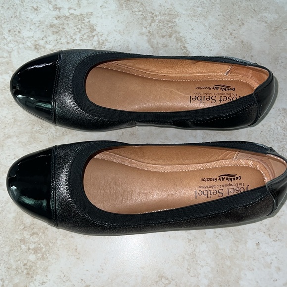 NWOT Josef Seibel Pippa 07 Basalt Patent Cap-Toe Leather Flats EU 38 - US 7 1/2 - Picture 3 of 6